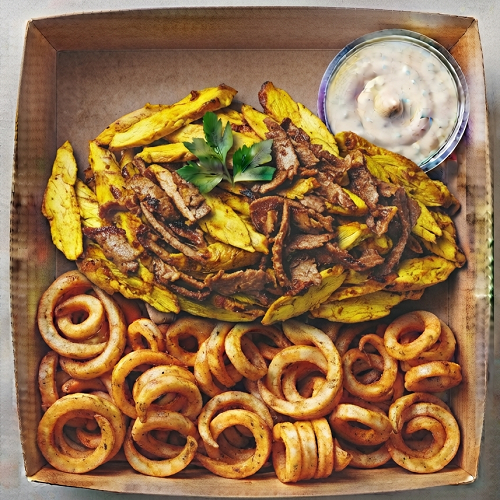 Mixed Shawarma & Curly Fries 